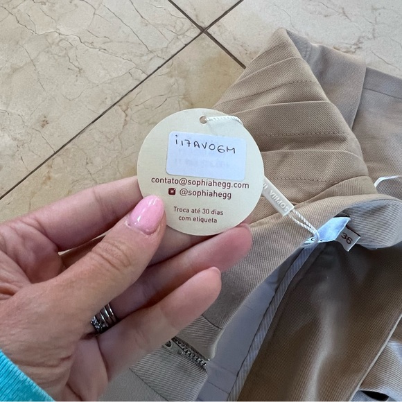Sophia Hegg NWT $475 Taupe Beige Pants Sz 36 - Picture 4 of 5